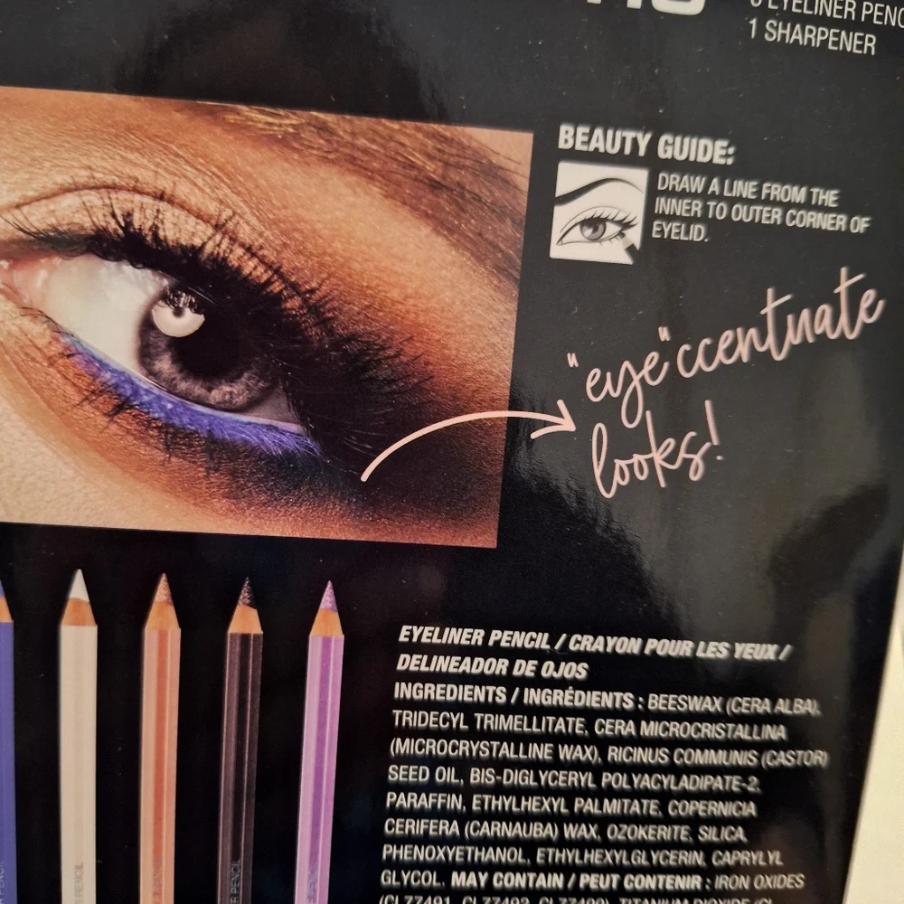 L.A. Colors Accentuate Eyeliner Pencil Set with Sharpener